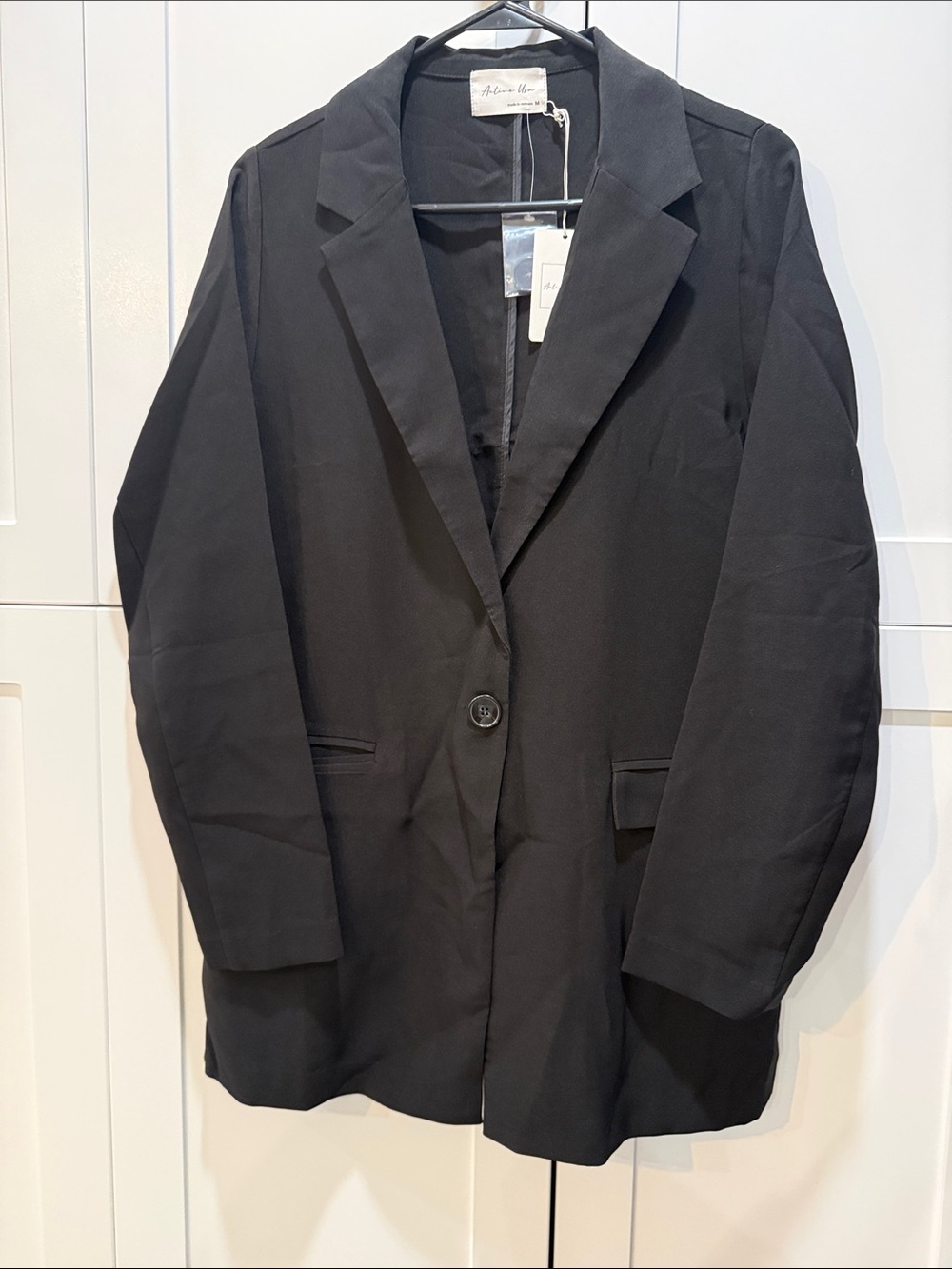 Oner Active Black Single-Button Notch Lapel Blazer